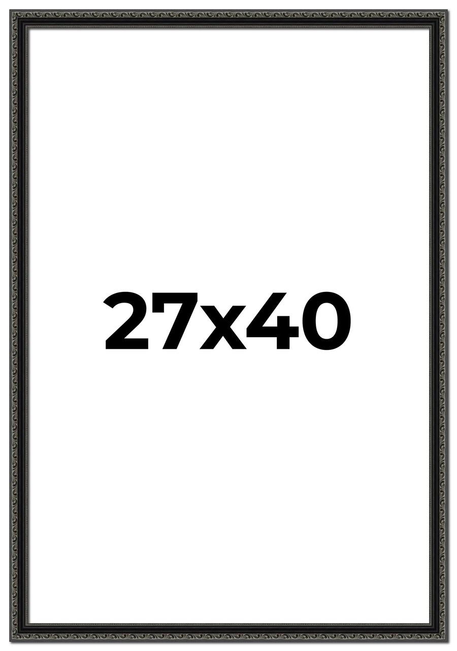 Antique Black Picture Frame - UV Acrylic, Foam Board Backing, Hanging Hardware
